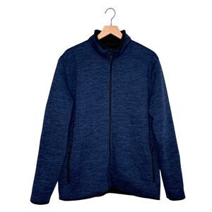 Old Navy Men's Fleece XL Jacket Full Zip Sherpa Long Sleeve Thick Blue Winter